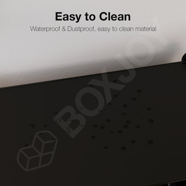 BOXJOY Plastic 8 Shelf Black Translucent Shoe Rack