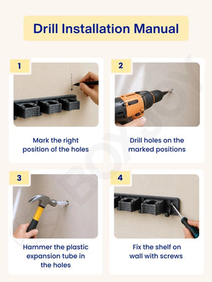 Product highlights featuring sliding hooks and holder, thickened material, hanging hooks, and strong rubber grip.