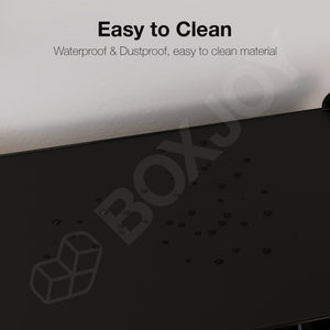 BOXJOY Plastic 8 Shelf Black Cloth Rack with Translucent Doors