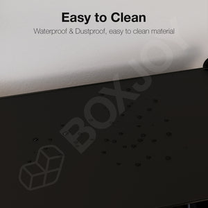 BOXJOY Plastic 8 Shelf Black Shoe Rack with Translucent Doors