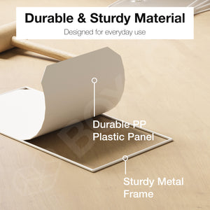 BOXJOY Plastic 5 Shelf White Clothes Rack with White Doors