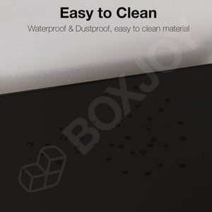 BOXJOY Plastic 6 Shelf Black Shoe Rack with Translucent Doors