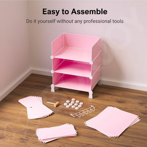 BOXJOY Plastic 5 Shelf Pink Shoe Rack - Pink Door Pack of 1