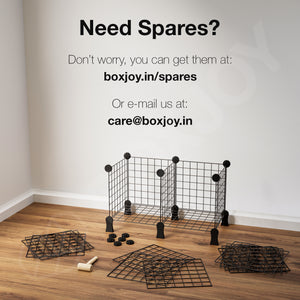 BOXJOY Metal Mesh 6 Shelf Black Cube Storage Rack with Feet - Bookcase