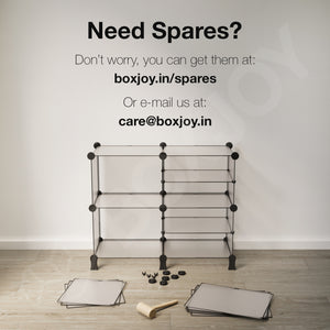 BOXJOY Plastic 9 Shelf Translucent Storage Rack with Feet