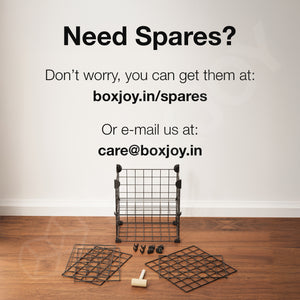 BOXJOY Metal Mesh 4 Shelf Black Wardrobe Storage Rack - Vertical