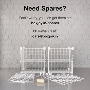 BOXJOY Metal Mesh 4 Shelf White Kitchen Storage Rack - Vertical