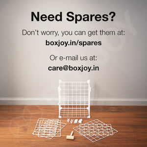 BOXJOY Metal Mesh 4 Shelf White Wardrobe Storage Rack - Vertical