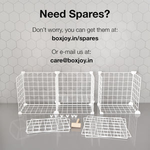 BOXJOY Metal Mesh 5 White Kitchen Storage Rack - Horizontal