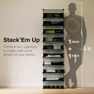 BOXJOY Plastic 5 Shelf Clothes Rack