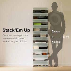 BOXJOY Plastic 5 Shelf Clothes Rack