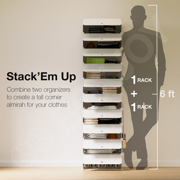 BOXJOY Plastic 5 Shelf Clothes Rack