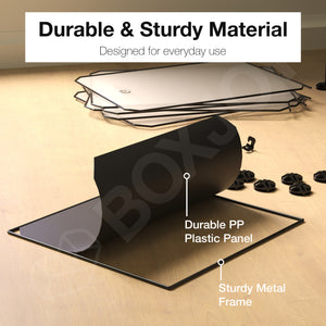 BOXJOY Plastic 8 Shelf Black Translucent Clothes Rack