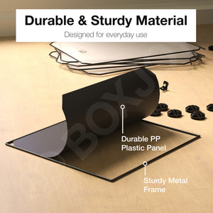 BOXJOY Plastic 12 Shelf Black Cloth Rack with Translucent Doors