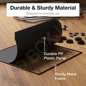 BOXJOY Plastic 12 Shelf Black Shoe Rack with Translucent Doors