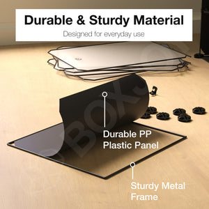 BOXJOY Plastic 8 Shelf Black Cloth Rack with Translucent Doors