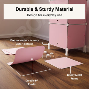 BOXJOY Plastic 5 Shelf Pink Shoe Rack - Pink Door Pack of 1