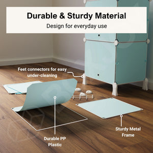 BOXJOY Plastic 5 Shelf Blue Shoe Rack - Blue Door Pack of 1