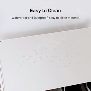 Easy to clean, waterproof, and dustproof surface of the white modular wardrobe with 6 shelfs.