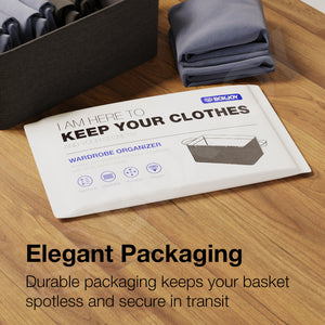 BOXJOY Oxford Fabric Foldable Grey Clothes Basket with Steel Frame