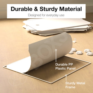 BOXJOY Plastic 12 Shelf White Cloth Rack with Translucent Doors