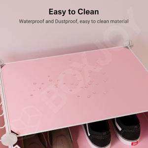 BOXJOY Plastic 5 Shelf Pink Shoe Rack - Pink Door Pack of 1