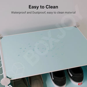 BOXJOY Plastic 5 Shelf Blue Shoe Rack - Blue Door Pack of 1