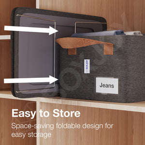 BOXJOY Oxford Fabric Foldable Grey Clothes Basket with Steel Frame
