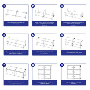 BOXJOY Hard Plastic 12 Shelf White Clothes Rack - Brown Door Pack of 1
