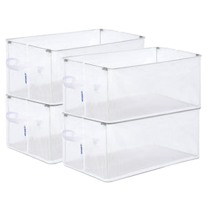 BOXJOY PVC Nylon Mesh Foldable White Transparent Clothes Basket
