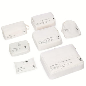 BOXJOY Premium White Travel Packing Cubes - 7 Pcs